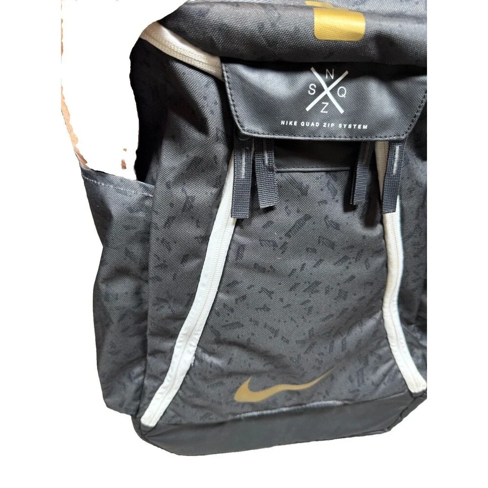 Nike Elite Quad Zip System Backpack Team 2.0 Gray Black Hoops Basketball Max Air